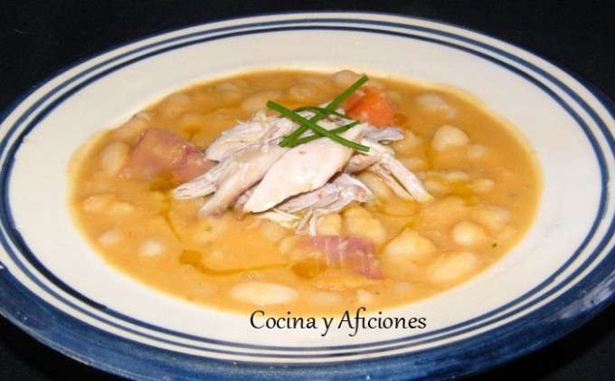 alubias con perdiz escabechada