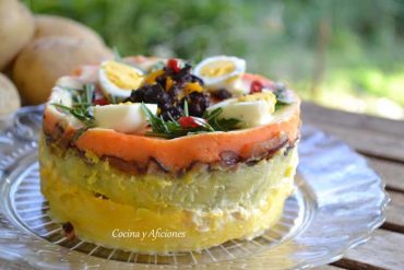 Timbal de causa limeña trifásica, receta paso a paso.