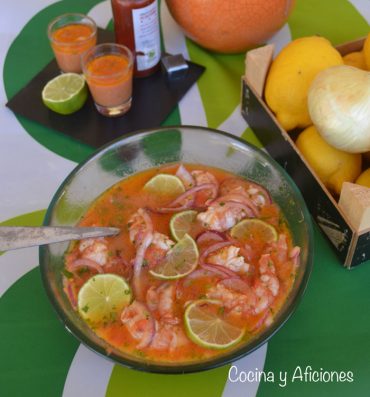 Ceviche de camarón ecuatoriano, receta. Un plato impresionante.