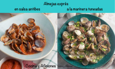 Almejas exprés, a la marinera con espárragos y salsa Antibes, recetas fáciles de fiesta