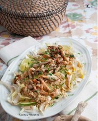 Ensalada de quinoa y setas, de  temporada y absolutamente deliciosa