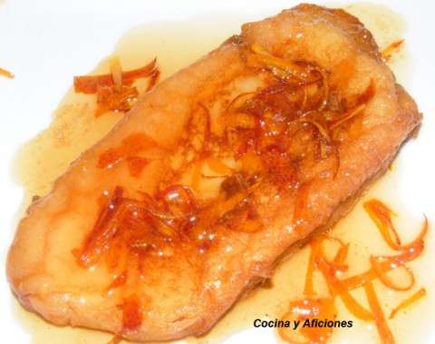Torrijas  con  almibar y naranjas confitadas1