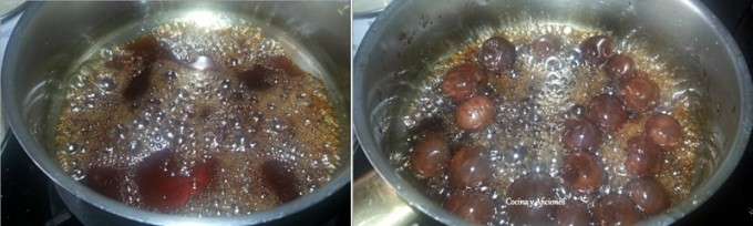 preparando salsa de cerezas